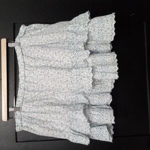 Lucky Brand Women's Cotton Tiered Elastic Waist Skirt Light Blue Size XL